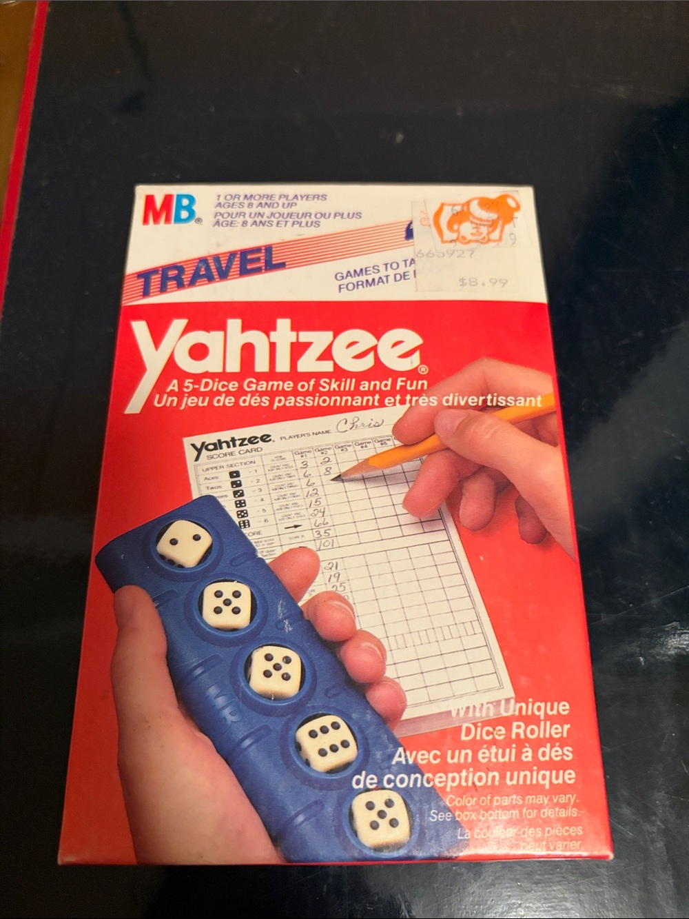 MB Travel Yahtzee Dice Game - Red